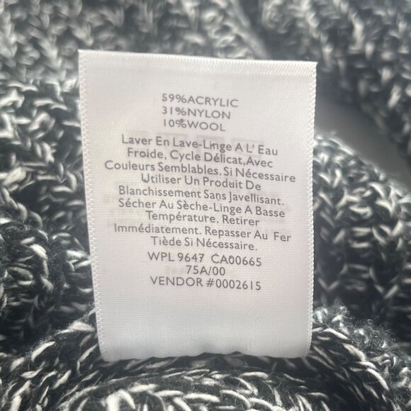 Eddie Bauer Pull Over Knit Sweater Wool Blend Womens Medium Black White - Picture 8 of 8
